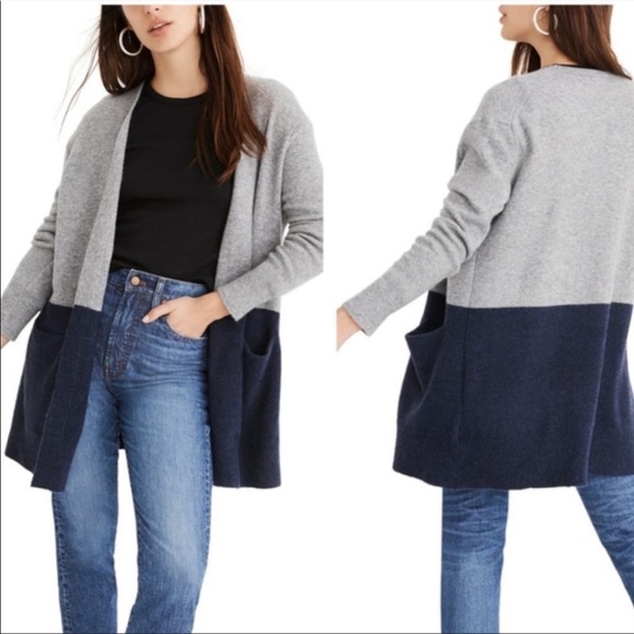 Madewell NWT Ryder Colorblock Sweater Cardigan - Picture 1 of 6